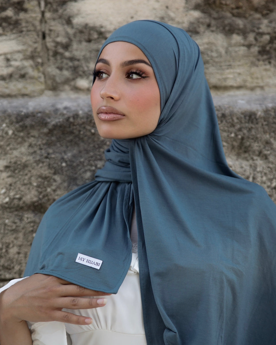 bamboo jersey bleu petrole