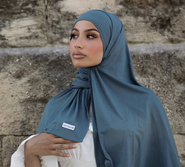 bamboo jersey bleu petrole
