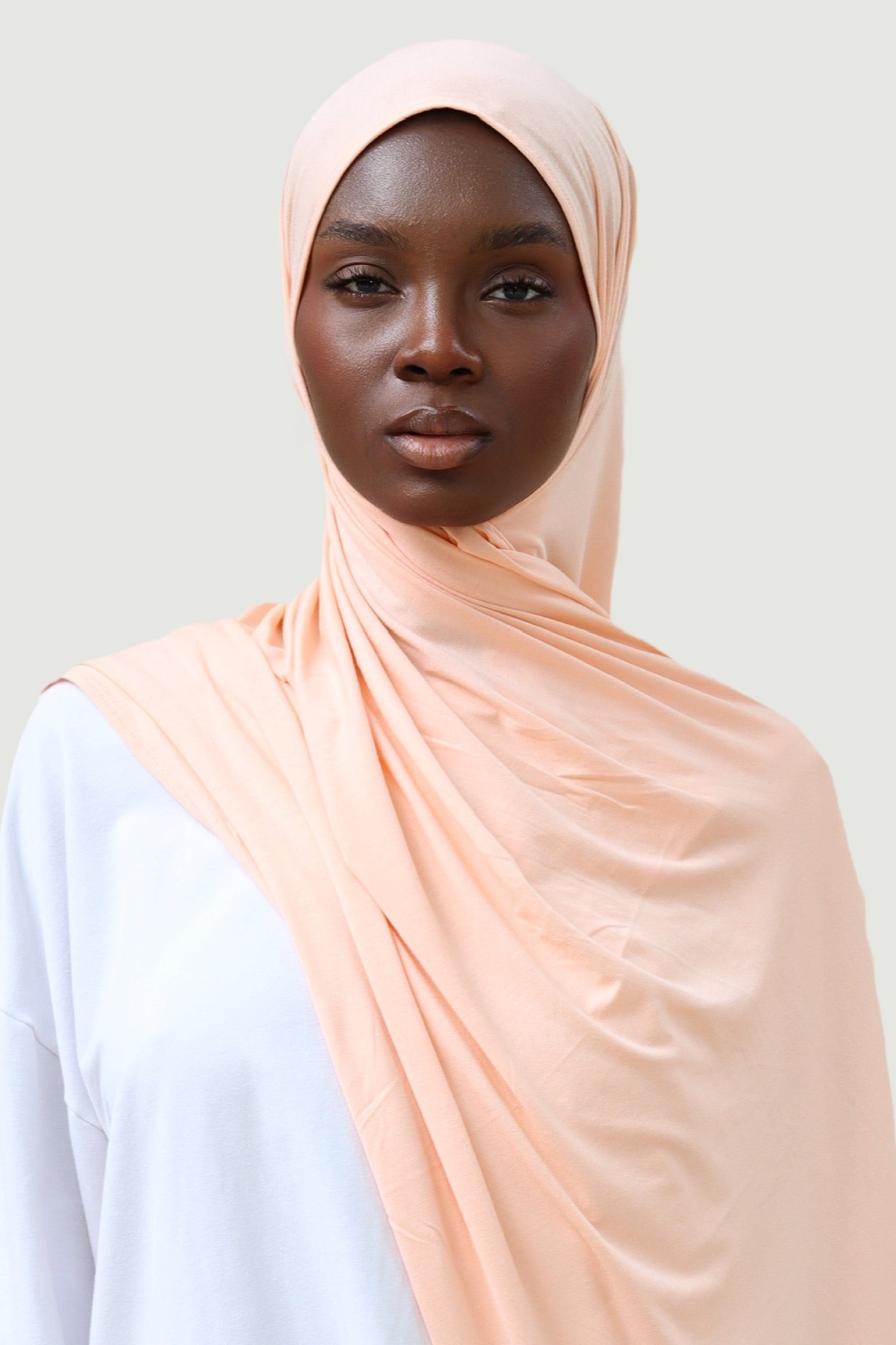 Hijab  bambou pastel corail