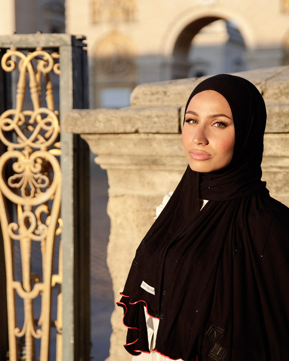 Jersey classy strass MH black toffee red