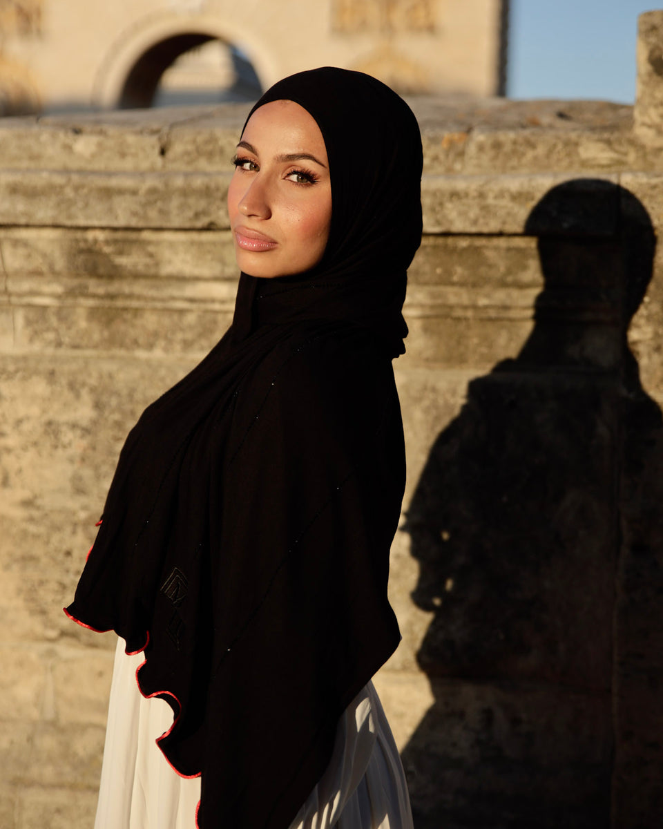 Jersey classy strass MH black toffee red