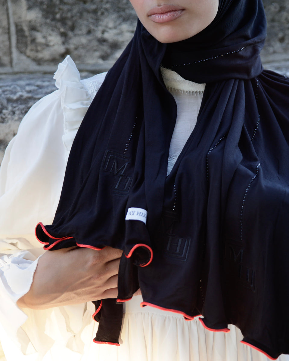 Jersey classy strass MH black toffee red