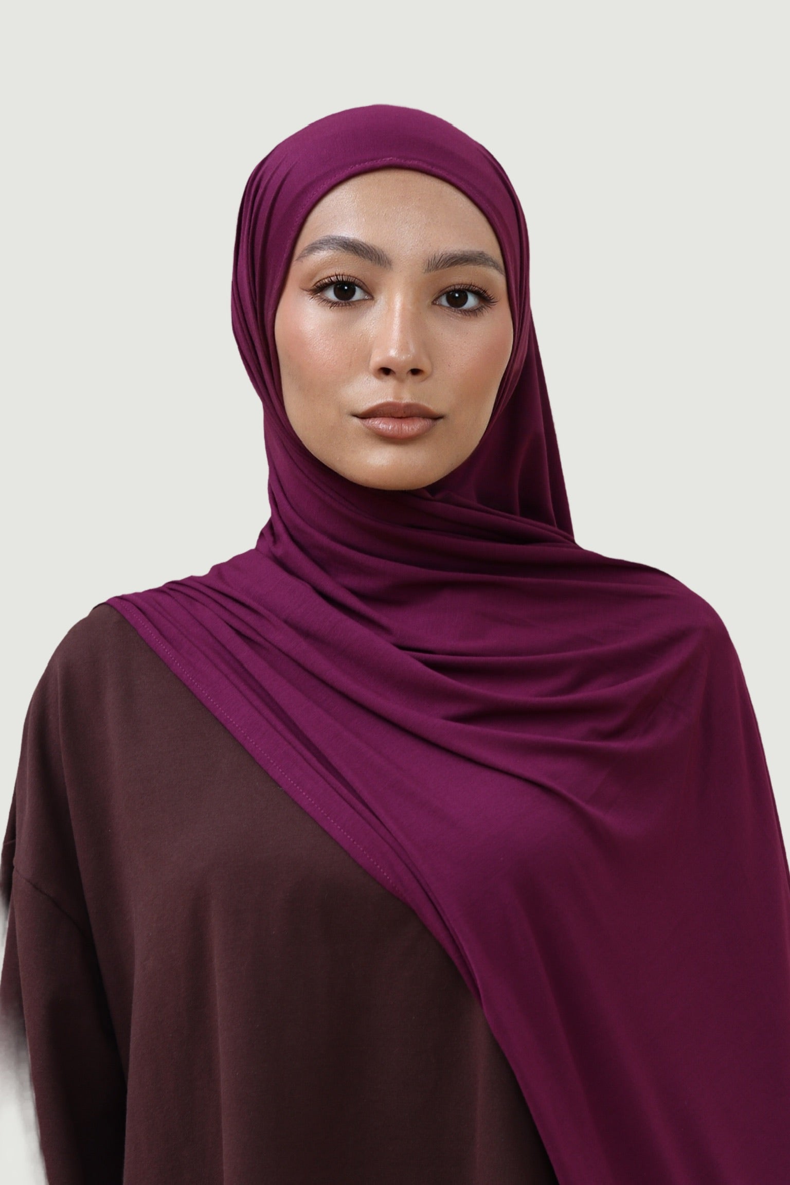 Hijab  bambou prune